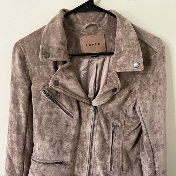 Blank NYC Suede Brown Moto Full Zip Collared Jacket Size XS - Picture 3 of 10